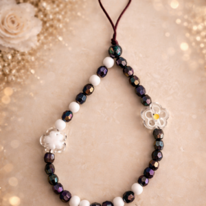 Pretty Chique Black Flower Mobile Charm / Mobile Hanging